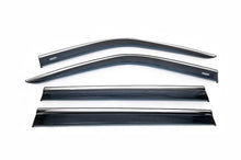 Window deflectors with chrome trim (4 pcs, Niken) for Fiat Doblo II 2010-2022 - image 1