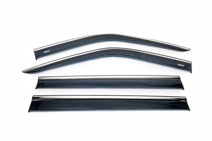 Window deflectors with chrome trim (4 pcs, Niken) for Opel Combo 2012-2018 - image 1