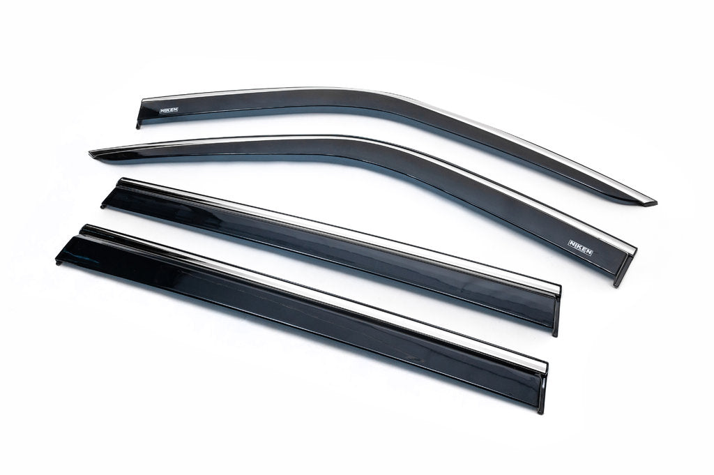 Window deflectors with chrome trim (4 pcs, Niken) for Opel Combo 2012-2018 - image 2