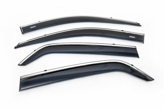 Window vents with chrome (4 PCs, Niken) for Kia Sportage 2004-2010 - Reelken Auto