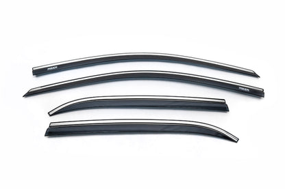Window deflectors with chrome trim (4 pcs, Niken) for Hyundai I-20 2014-2020 - image 2