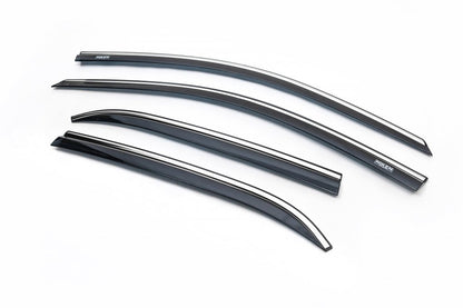 Window deflectors with chrome trim (4 pcs, Niken) for Hyundai I-20 2014-2020 - image 1