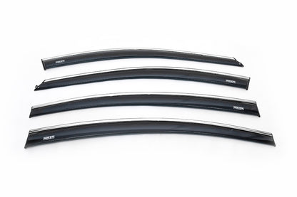 Window Deflectors with Chrome Trim SD (4 pcs, Niken) for Chevrolet Cruze 2009-2015 - image 2