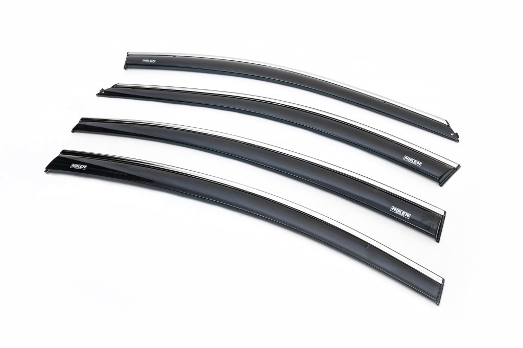 Window Deflectors with Chrome Trim SD (4 pcs, Niken) for Chevrolet Cruze 2009-2015 - image 1
