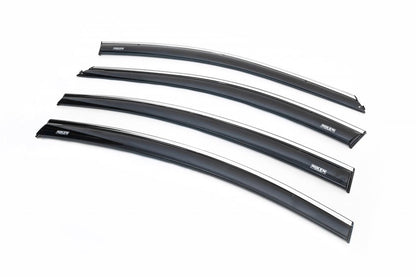 Window Deflectors with Chrome Trim SD (4 pcs, Niken) for Chevrolet Cruze 2009-2015 - image 1