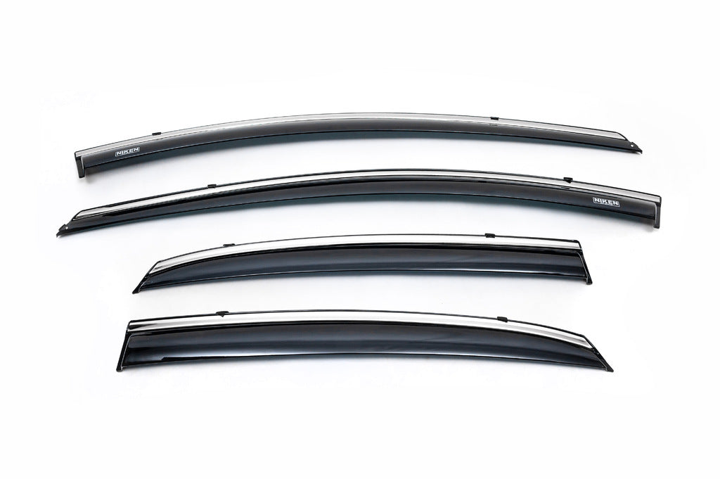 Window Deflectors with Chrome Trim HB (4 pcs, Niken) for Hyundai I-30 2012-2017 - image 2