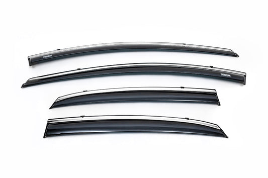 Window Deflectors with Chrome Trim HB (4 pcs, Niken) for Hyundai I-30 2012-2017 - image 2