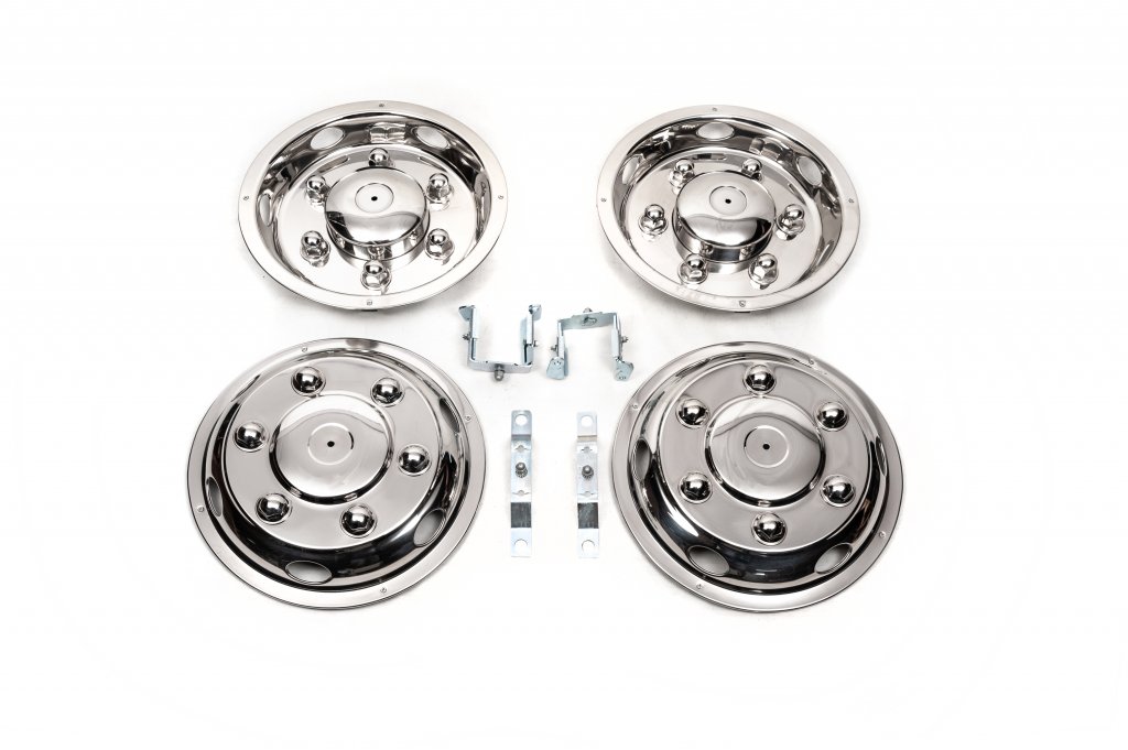 Stainless Steel Wheel Covers Exclusive V2 (2-ring, 4 pcs) for Volkswagen Crafter 2006-2016 - image 1