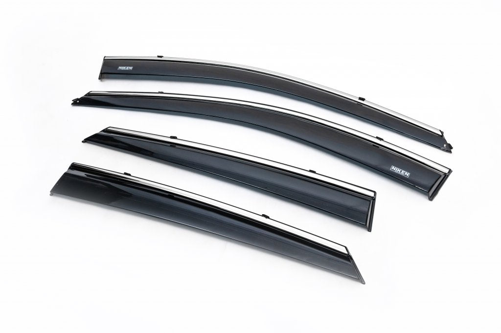 Window deflectors with chrome trim (4 pcs, Niken) for Hyundai IX-35 2010-2015 - image 1
