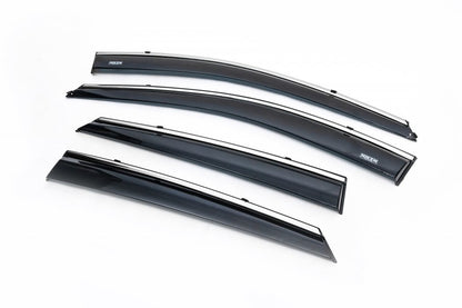 Window deflectors with chrome trim (4 pcs, Niken) for Hyundai IX-35 2010-2015 - image 1