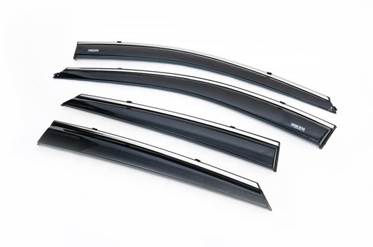 Window deflectors with chrome trim (4 pcs, Niken) for Hyundai IX-35 2010-2015 - image 1
