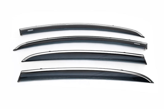 Window deflectors with chrome trim (4 pcs, Niken) for Opel Corsa D 2007-2014 - image 2