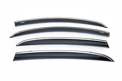 Window deflectors with chrome trim (4 pcs, Niken) for Opel Corsa D 2007-2014 - image 2