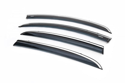 Window deflectors with chrome trim (4 pcs, Niken) for Opel Corsa D 2007-2014 - image 1