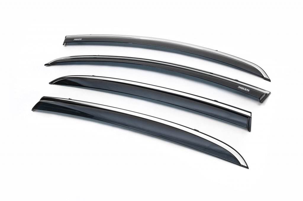 Window vents with chrome (4 PCs, Niken) for Opel Corsa D 2007-2014 - Reelken Auto