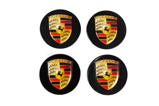 Wheel center caps 76/71mm black (set of 4) for Porsche - image 2