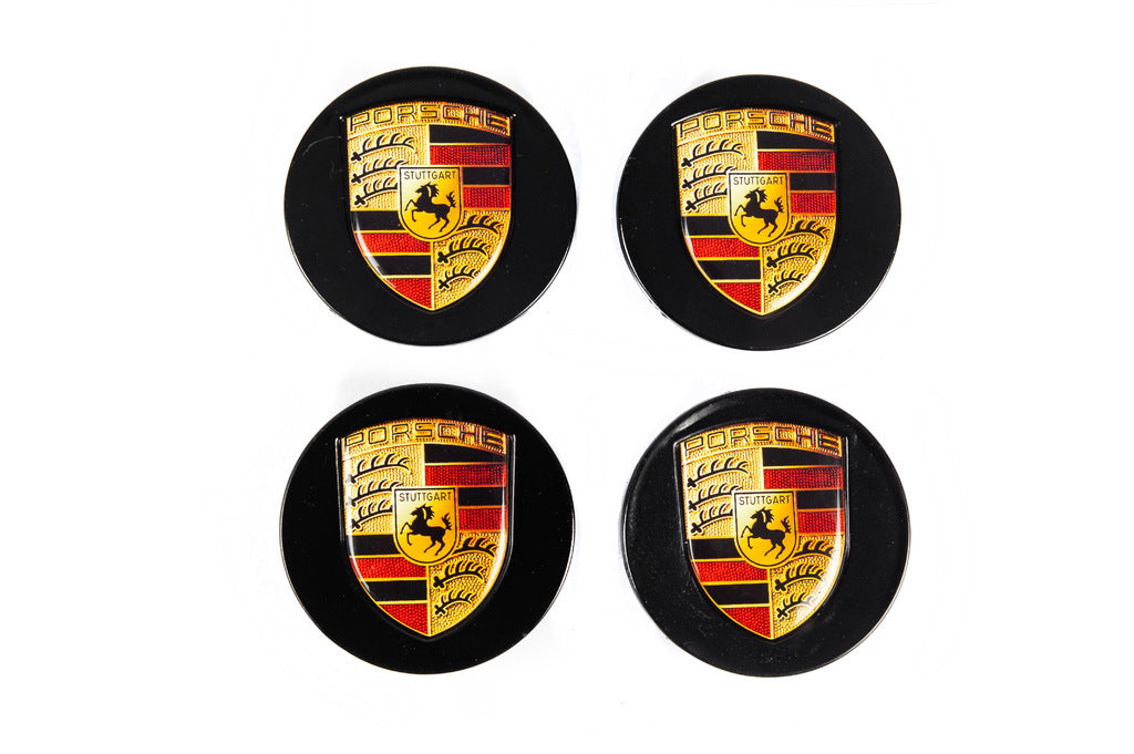 Wheel center caps 76/71mm black (set of 4) for Porsche - image 2