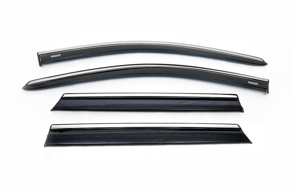 Window deflectors with chrome trim (Niken, 4 pcs) for Nissan Qashqai 2014-2021 - image 4