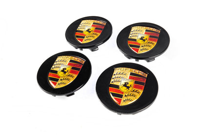 Wheel center caps 76/71mm black (set of 4) for Porsche - image 1