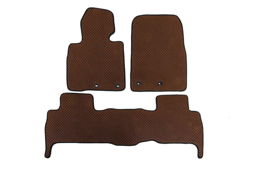 EVA V-2 Polyurethane Floor Mats (2012-2021, Brown) for Lexus LX570/450d 2008-2022 - image 1