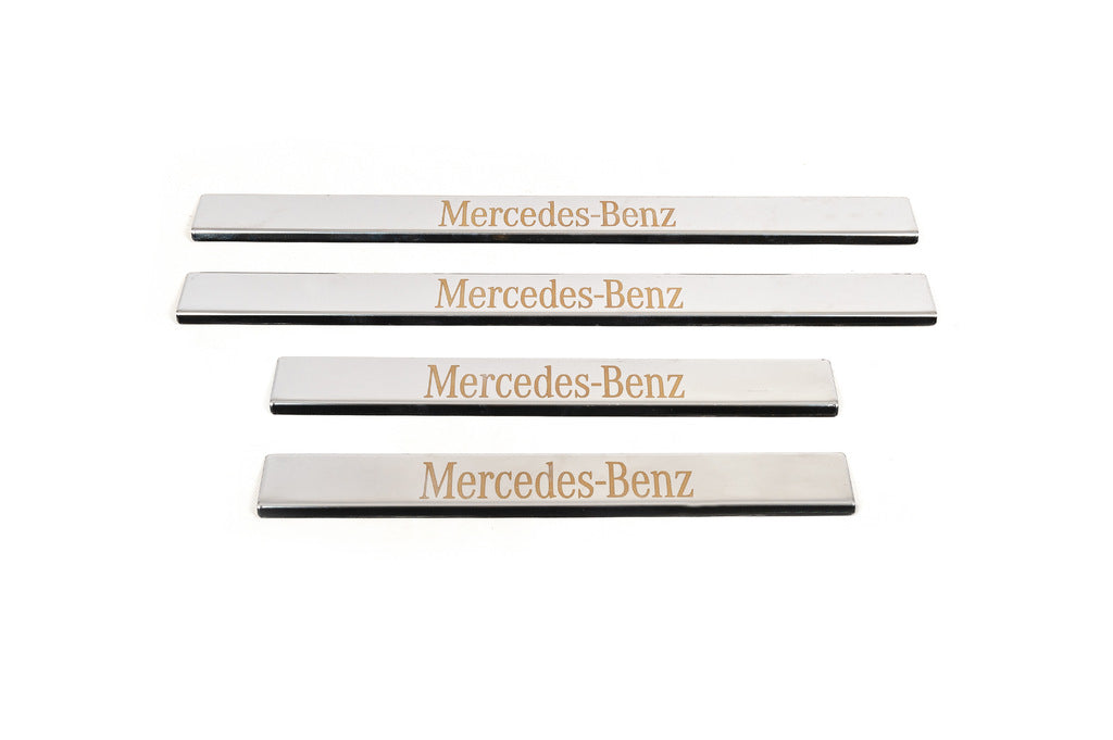 Door Sill Protectors Carmos Stainless Steel 4 pcs for Mercedes E-сlass W210 1995-2002 - image 2