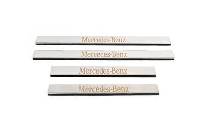 Door Sill Protectors Carmos Stainless Steel 4 pcs for Mercedes E-сlass W210 1995-2002 - image 2