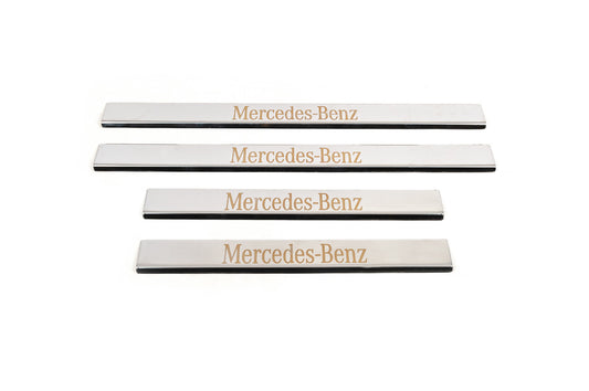 Door Sill Protectors Carmos Stainless Steel 4 pcs for Mercedes E-сlass W210 1995-2002 - image 2
