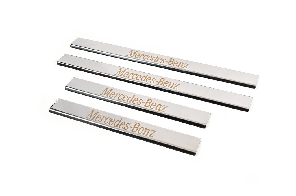 Door Sill Protectors Carmos Stainless Steel 4 pcs for Mercedes E-сlass W210 1995-2002 - image 1