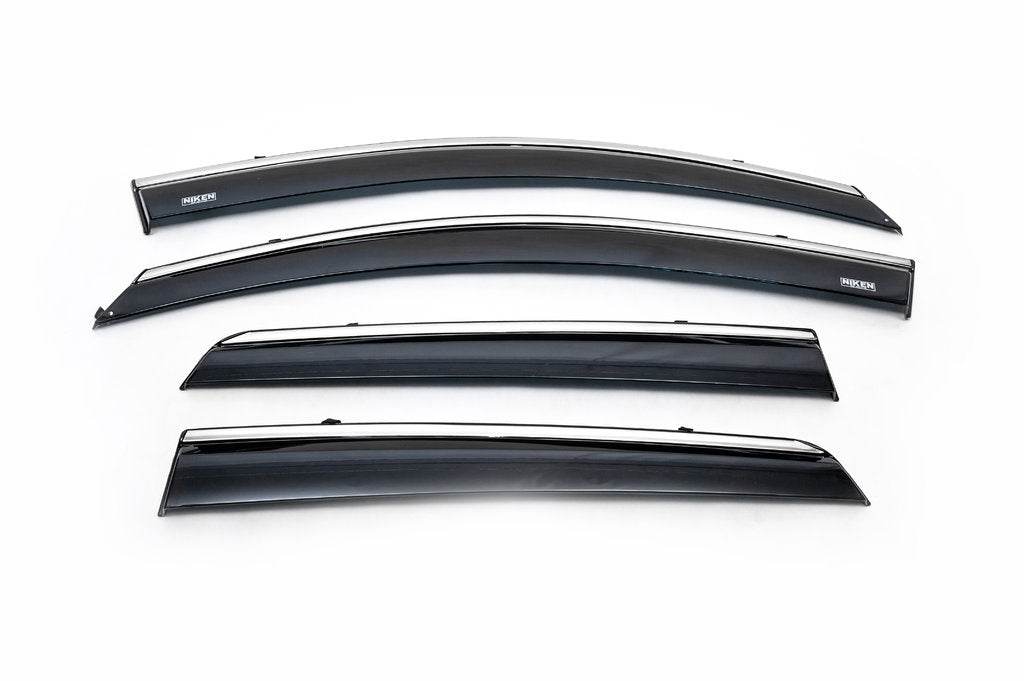 Window vents with chrome (4 PCs, Niken) for Nissan Qashqai 2010-2014 - Reelken Auto