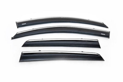 Window vents with chrome (4 PCs, Niken) for Nissan Qashqai 2010-2014 - Reelken Auto