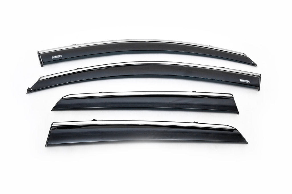Window deflectors with chrome trim (4 pcs, Niken) for Nissan Qashqai 2010-2014 - image 6