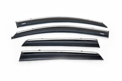 Window deflectors with chrome trim (4 pcs, Niken) for Nissan Qashqai 2007-2010 - image 6