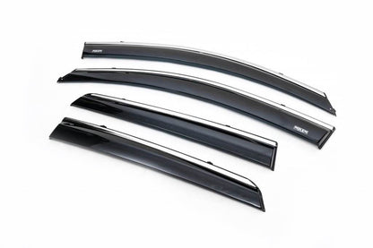 Window vents with chrome (4 PCs, Niken) for Nissan Qashqai 2007-2010 - Reelken Auto
