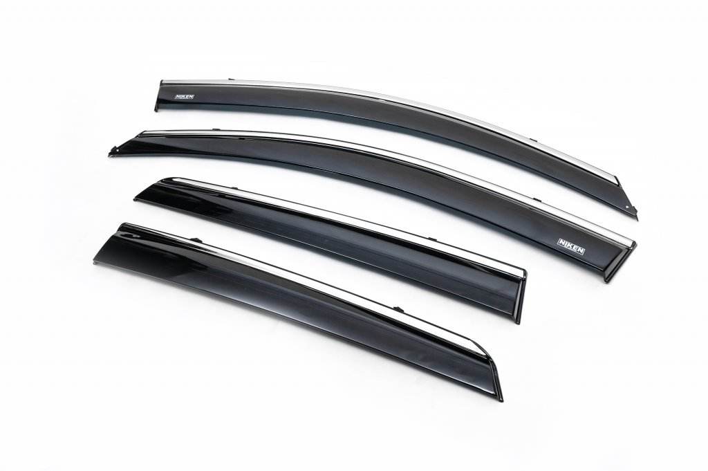 Window vents with chrome (4 PCs, Niken) for Nissan Qashqai 2010-2014 - Reelken Auto