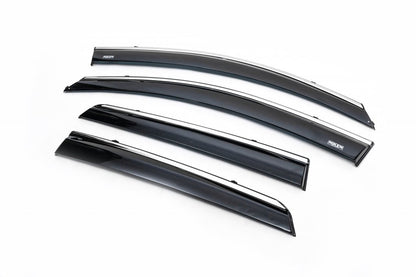 Window deflectors with chrome trim (4 pcs, Niken) for Nissan Qashqai 2010-2014 - image 5