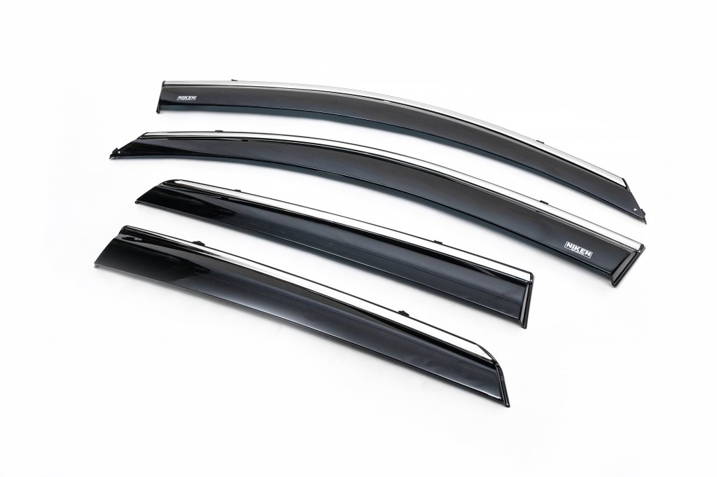 Window deflectors with chrome trim (4 pcs, Niken) for Nissan Qashqai 2007-2010 - image 5