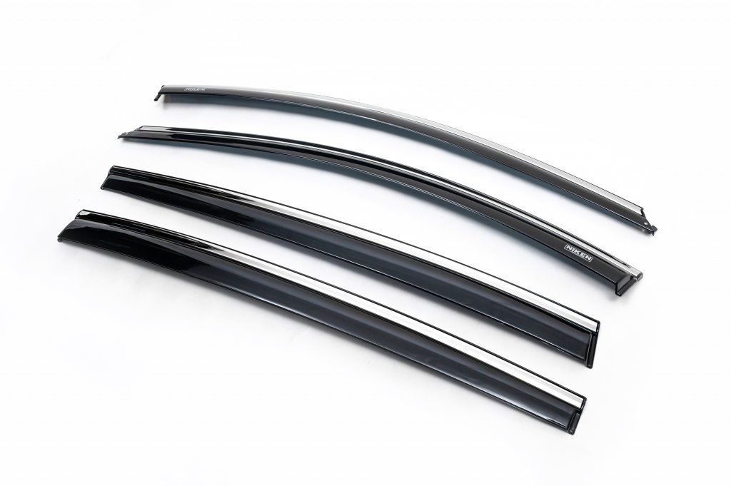 Window Deflectors with Chrome Trim HB (4 pcs, Niken) for Renault Megane III 2009-2016 - image 1