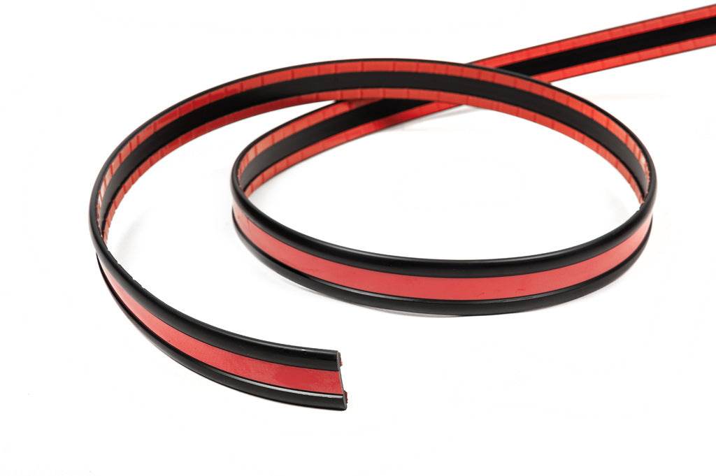 Black molding with red stripe per meter sal16b (1 meter, 27 mm) - Reelken Auto