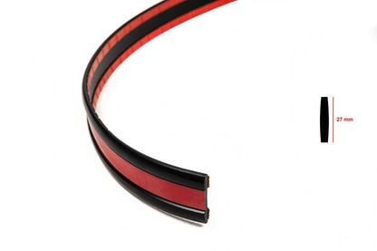 Black molding with red stripe per meter sal16b (1 meter, 27 mm) - Reelken Auto