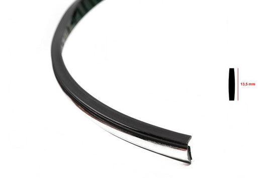Black molding with chrome strip per meter sal32 (1 meter, 13.5 mm) - Reelken Auto