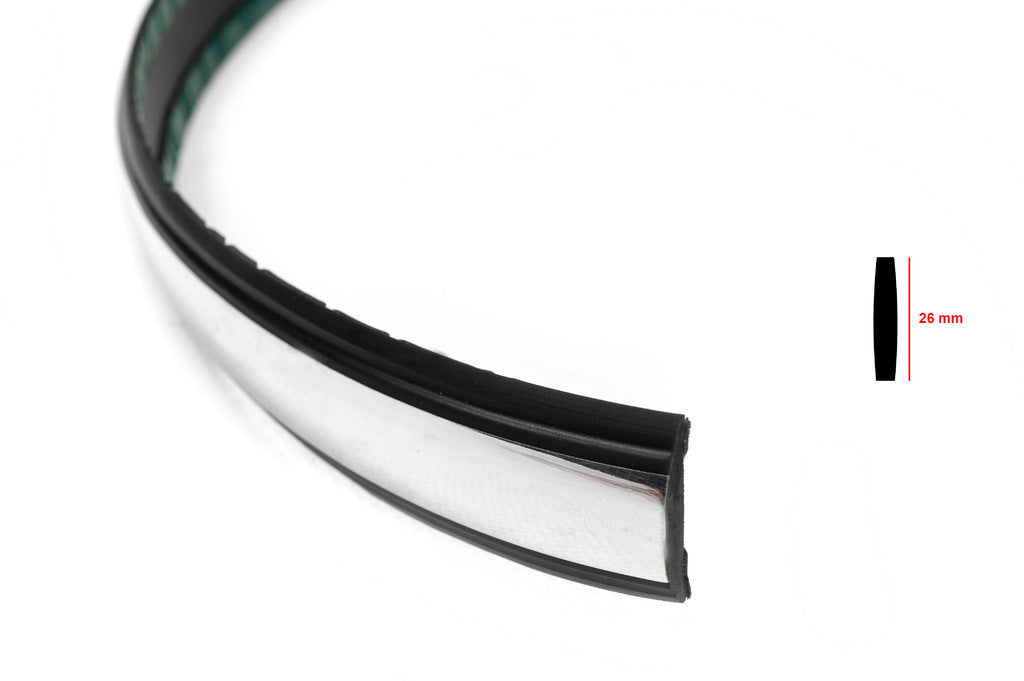 Black door molding with chrome strip by the meter sal35 (1 meter, 26 mm) - image 2