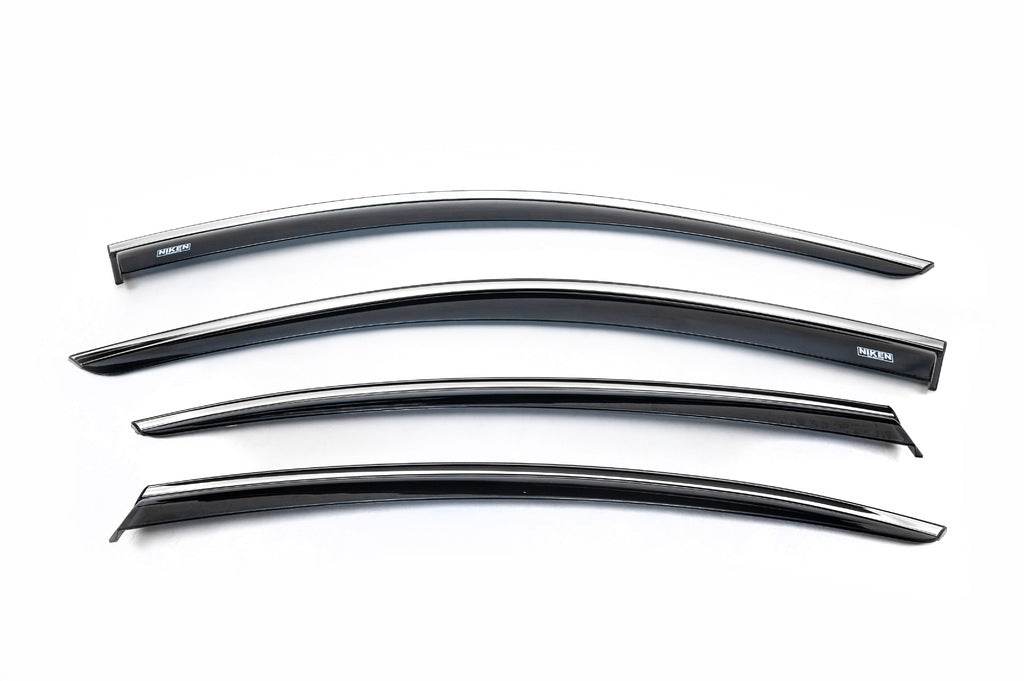 Window vents with chrome molding SD (4 PCs, Niken) for Volkswagen Passat B8 2015-2023 - Reelken Auto