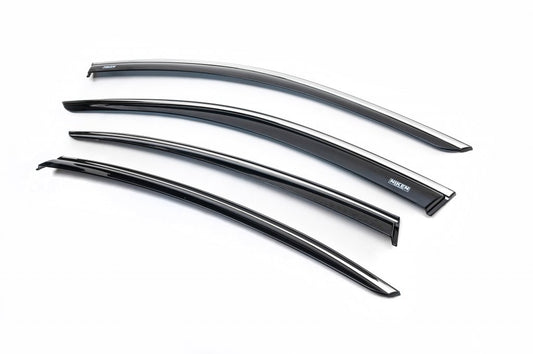 Window Deflectors with Chrome Trim SD (4 pcs, Niken) for Volkswagen Passat B8 2015-2023 - image 1
