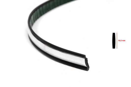 Black molding with chrome strip per meter sal13 (1 meter, 16.5 mm) - Reelken Auto
