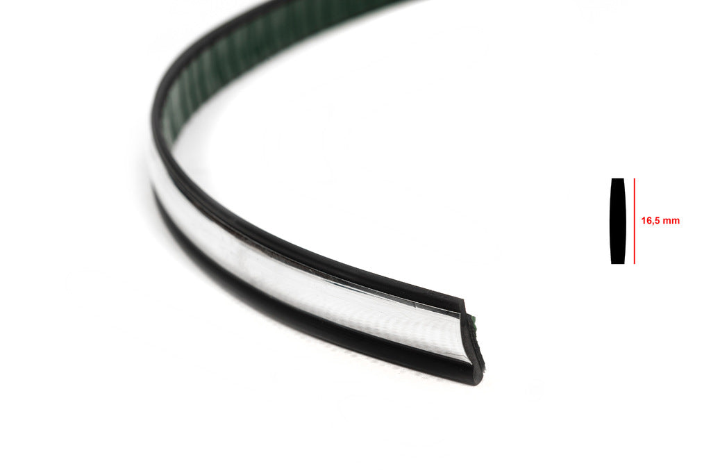Black door molding with chrome strip by the meter sal13 (1 meter, 16.5 mm) - image 2