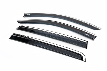 Window deflectors with chrome trim (4 pcs, Niken) for Dacia Lodgy 2012-2022 - image 6