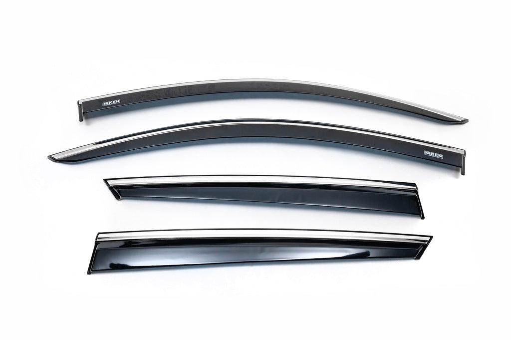 Window deflectors with chrome trim (4 pcs, Niken) for Toyota C-HR 2016-2023 - image 3