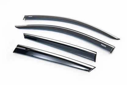 Window deflectors with chrome trim (4 pcs, Niken) for Toyota C-HR 2016-2023 - image 1