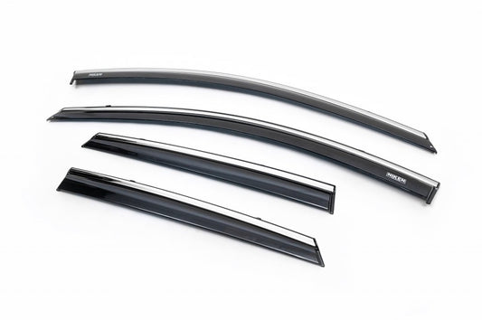 Window Deflectors with Chrome Trim Niken (2012-2015, HB/SW, 4 pcs) for Toyota Auris 2012-2018 - image 1