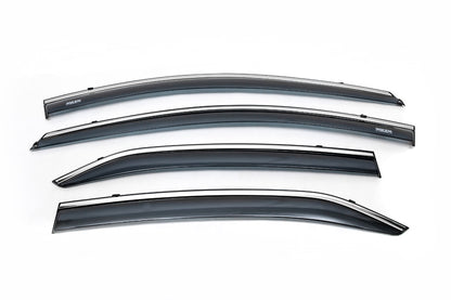 Window deflectors with chrome trim (4 pcs, Niken) for Toyota Corolla 2013-2019 - image 3